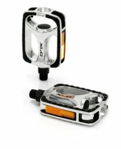 XLC City-/Comfort-Pedal PD-C03 Alu, Gummiauflage, Silber/schwarz