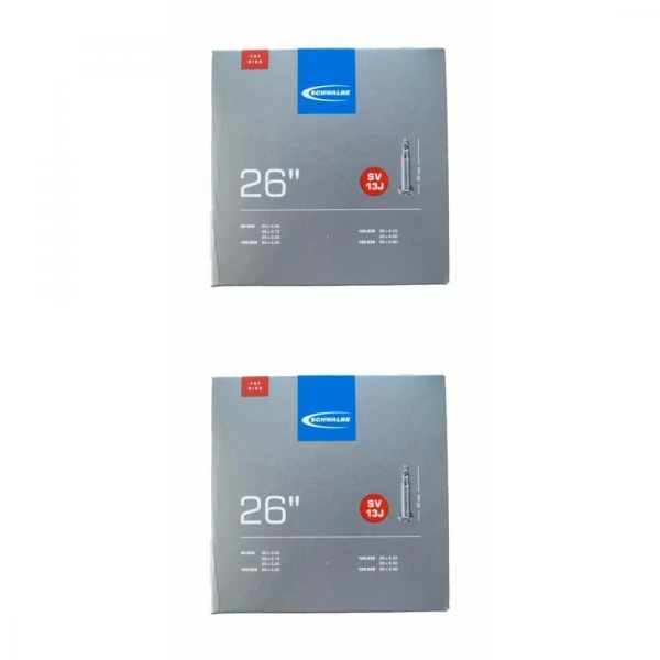 2 X Schwalbe Schlauch SV13J 26 Zoll FATBIKE FAHRRAD 40MM SCLAVERANDVENTIL 90/120-559 1 2 X Schwalbe Schlauch SV13J 26 Zoll FATBIKE FAHRRAD 40MM SCLAVERANDVENTIL 90/120-559