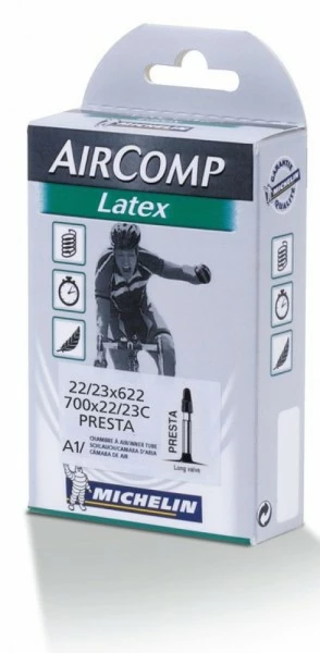 Schlauch Michelin A1 Aircomp Latex 28 Zoll 22/23-622, SV 40 Mm 1 Schlauch Michelin A1 Aircomp Latex 28 Zoll 22/23-622, SV 40 Mm