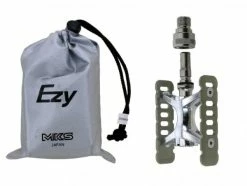 Kein Hersteller Pedale MKS Clip-On Abnehmbar Titanfinish, Mit Tasche