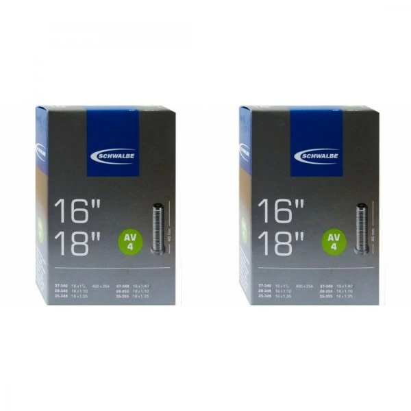 2 X Schlauch Schwalbe AV4 16/18x1 1/8-1 3/8 1 2 X Schlauch Schwalbe AV4 16/18x1 1/8-1 3/8