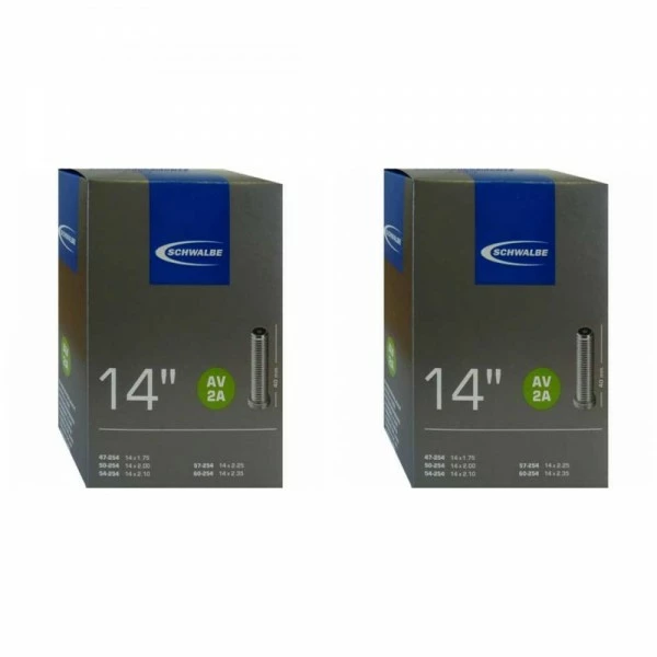 2 X Schlauch Schwalbe AV2A 14x1.75-2.50 47/60-254 AV 40mm 1 2 X Schlauch Schwalbe AV2A 14x1.75-2.50 47/60-254 AV 40mm
