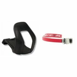 Pedalhaken Zéfal Christophe L/XL Pedal Haken Retro Pedalriemen Paar Zefal 516 Rot, 370mm, Leder