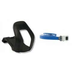 Pedalhaken Zéfal Christophe S/M Pedal Haken Retro Pedalriemen Paar Zefal 516 Blau, 370mm, Leder