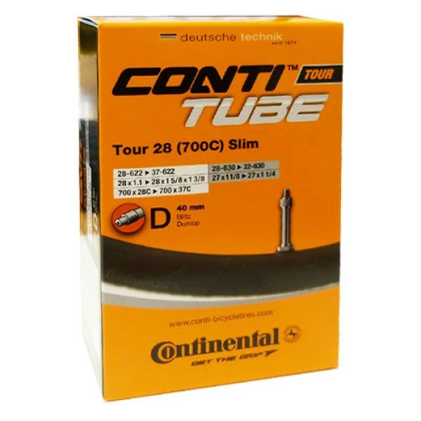 Continental Schlauch Conti 28x1.10-1.40Z 28-37/622-642 D40, TOUR 28 Slim DV 40 Mm 1 Continental Schlauch Conti 28x1.10-1.40Z 28-37/622-642 D40, TOUR 28 Slim DV 40 Mm