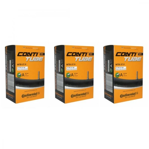 3 X Schlauch Continental Conti MTB 27.5 27.5x1.75/2.40 AV 40mm 1 3 X Schlauch Continental Conti MTB 27.5 27.5x1.75/2.40 AV 40mm