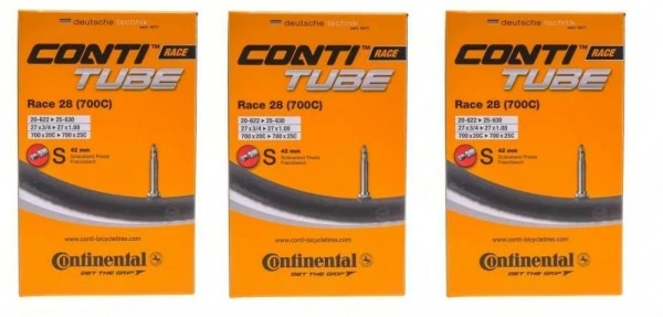 3 X Schlauch CONTINENTAL CONTI RACE 700x20/25c SV Ventil 42 Mm Sclaverand 1 3 X Schlauch CONTINENTAL CONTI RACE 700x20/25c SV Ventil 42 Mm Sclaverand