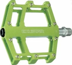 Exustar Plattformpedal MTB/BMX Grün Industriegelagert