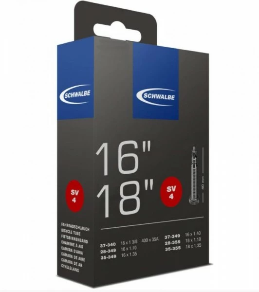 Schlauch Schwalbe SV4 16/18x1 1/8-1 3/8" 28/37-340/355 SV40mm 1 Schlauch Schwalbe SV4 16/18x1 1/8-1 3/8" 28/37-340/355 SV40mm