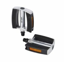 XLC City-/Comfort-Pedal PD-C21 Aluminium, Sandblock, Silber/schwarz