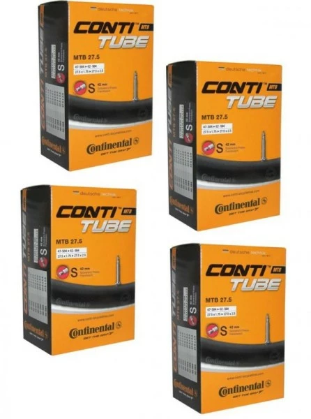 4 X Schlauch Continental Conti Tube MTB 27.5 27.5x1.75/2.40 SV 42mm 1 4 X Schlauch Continental Conti Tube MTB 27.5 27.5x1.75/2.40 SV 42mm