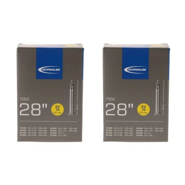 2 X Schwalbe Schlauch SV15 Extra Lang (18/28-622/630) - 28 Zoll 1 2 X Schwalbe Schlauch SV15 Extra Lang (18/28-622/630) - 28 Zoll