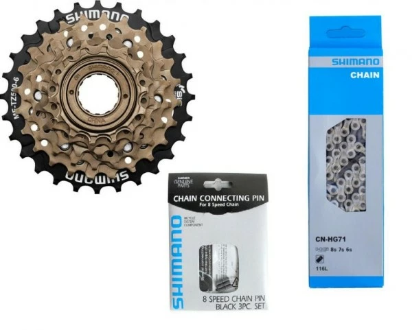 Antriebsset Shimano Freilauf-Schraubzahnkranz MFTZ500 6-fach - 3-teilig 1 Antriebsset Shimano Freilauf-Schraubzahnkranz MFTZ500 6-fach - 3-teilig