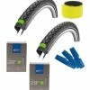 Schwalbe 2x MARATHON GreenGuard 28x1.75 + 2x AV17 Schlauch + Reifenheber + Reflexband