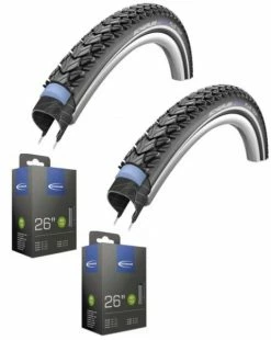 Schwalbe MARATHON PLUS TOUR 26x2.00" 50-559 E-25 + 2x AV13 Schlauch + Reifenheber