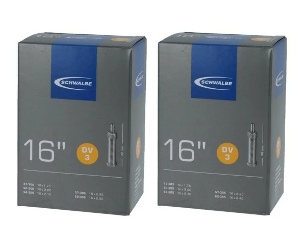 2 X Schwalbe Schlauch DV3 (47/62-305) - 16 Zoll 1 2 X Schwalbe Schlauch DV3 (47/62-305) - 16 Zoll