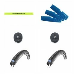 Schwalbe MARATHON PLUS 28x1.40 + 2x DV17 Schlauch + Reifenheber + Reflexband