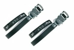 Pedalriemen Paar Zefal Christophe 516 Schwarz, 370mm, Leder Riemen Pedal Retro